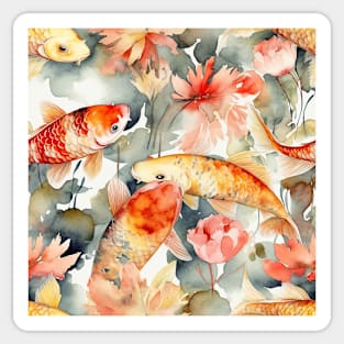 Watercolor Koi pattern -3 Sticker